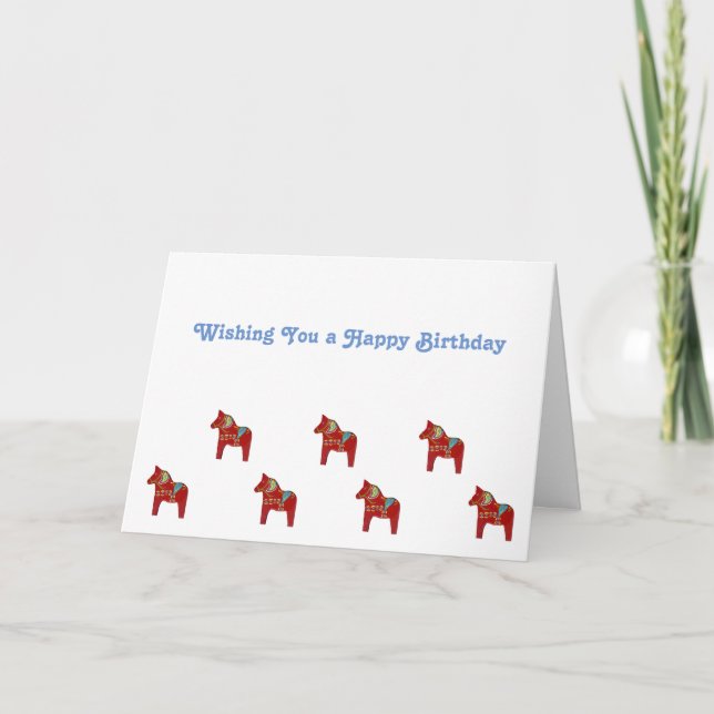 Carte d'anniversaire Dala Horse (Devant)