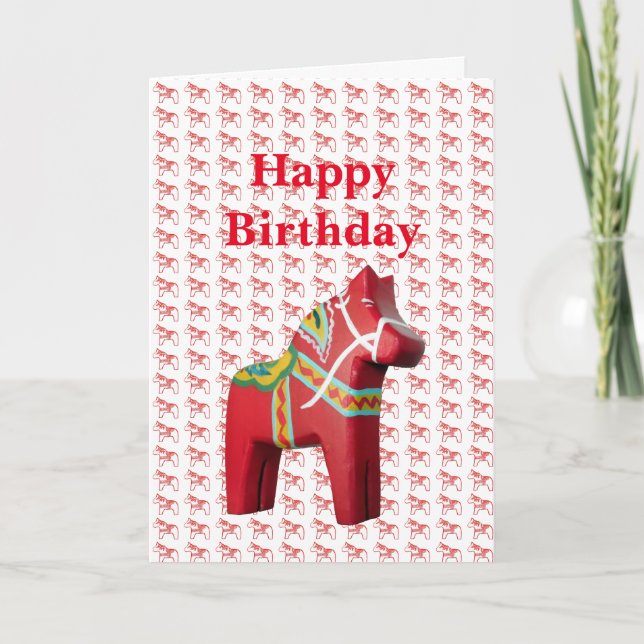 Carte d'anniversaire Dala Horse (Devant)