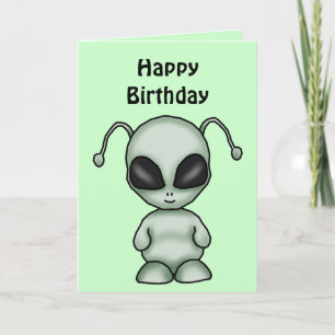 Carte d'anniversaire d'alien d'espace