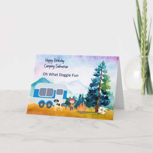 Carte d'anniversaire Dalmatie Camping familial (Devant)