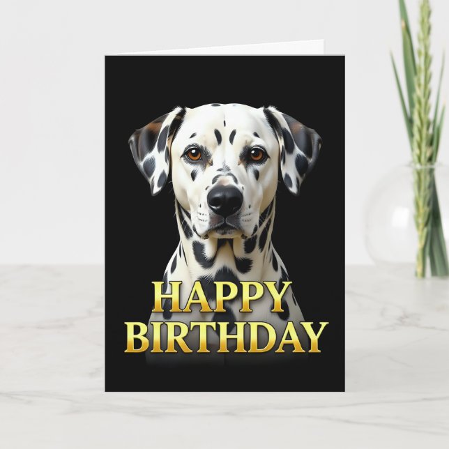 CARTE D'ANNIVERSAIRE DALMATIEN EN GROS PLAN DISTIN (Devant)