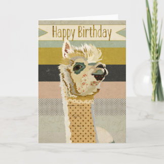 Carte d'anniversaire d'alpaga