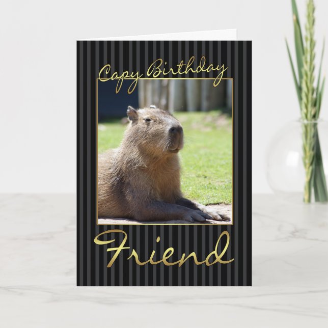 Carte d'anniversaire d'ami avec le Capybara (Devant)