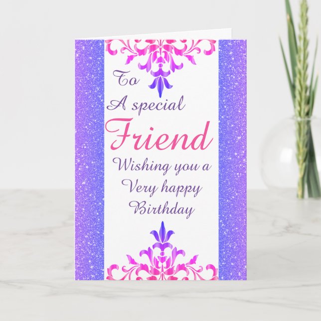 Carte d'anniversaire d'ami spécial élégant (Devant)