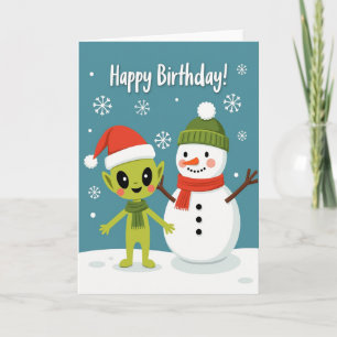 Carte d'anniversaire d'amis d'hiver