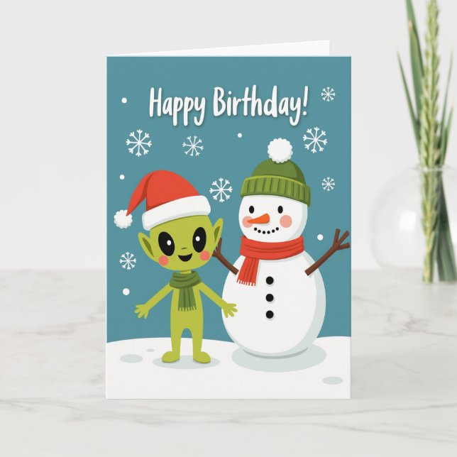 Carte d'anniversaire d'amis d'hiver (Devant)