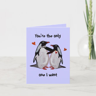 Carte d'anniversaire d'amour de pingouin