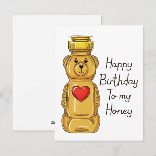 Carte d'anniversaire d'amour Ourson miel pour mari