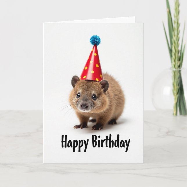 Carte d'anniversaire d'animal de Red Hat (Devant)