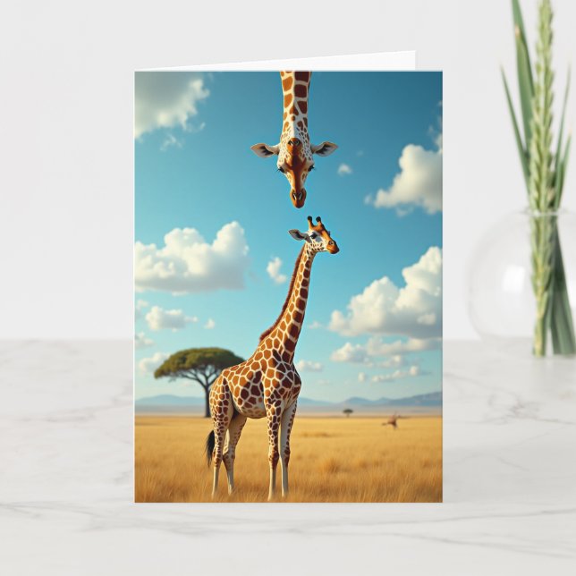 Carte d'anniversaire d'animal grand et sauvage (Devant)