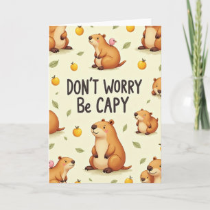 Carte d'anniversaire d'animal mignon joyeux