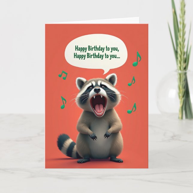 Carte d'anniversaire d'animal qui chante (Devant)