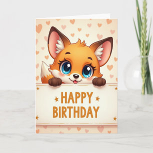 Carte d'anniversaire d'animal qui regarde