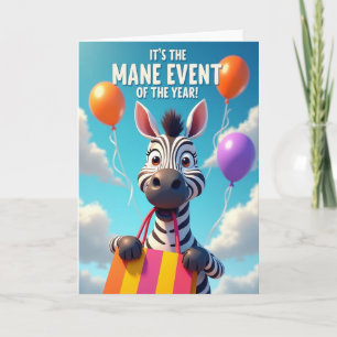 Carte d'anniversaire d'animal rayé