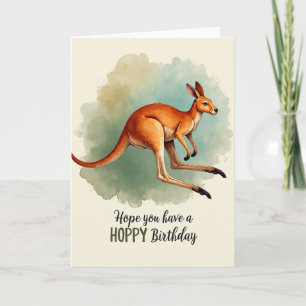 Carte d'anniversaire d'animal sautant