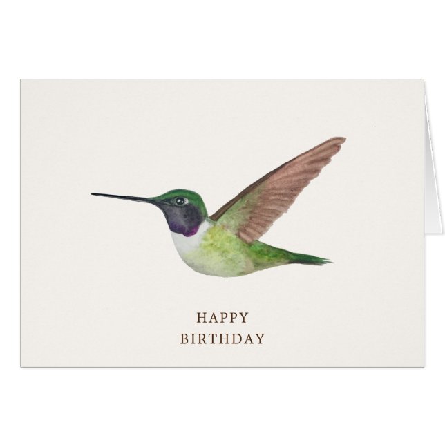 Carte d'anniversaire d'Anna's Hummingbird (Devant horizontal)