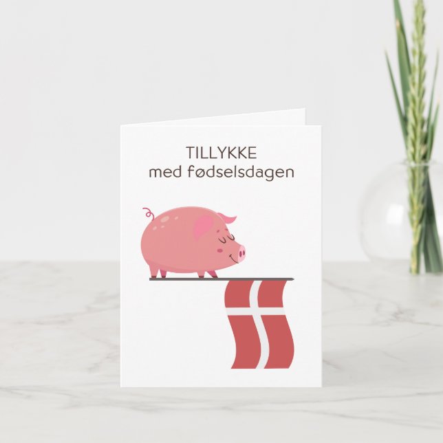 Carte d'anniversaire danoise - Tillykke med fødsel (Devant)