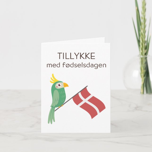 Carte d'anniversaire danoise - Tillykke med fødsel (Devant)