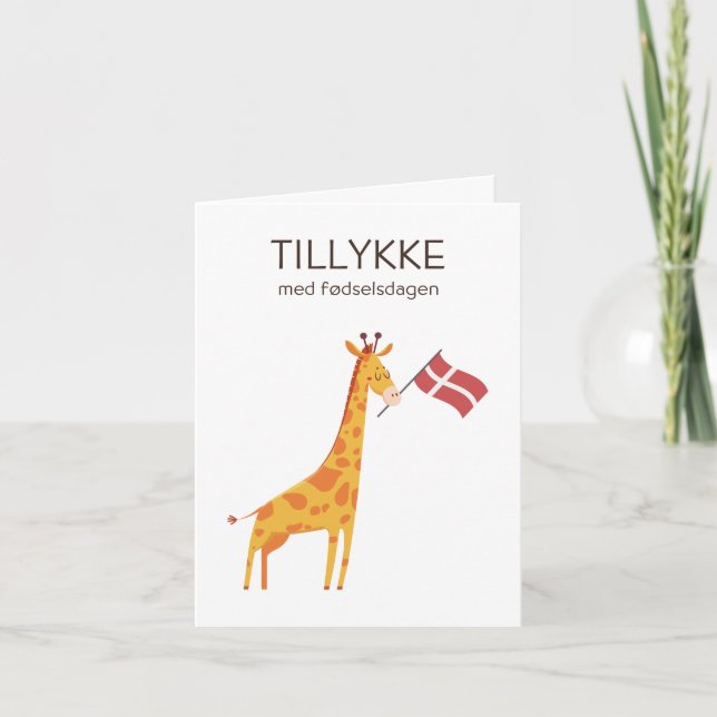 Carte d'anniversaire danoise - Tillykke med fødsel (Devant)