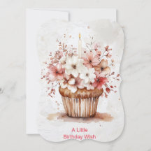 Carte d'anniversaire d'aquarelle avec un gâteau de