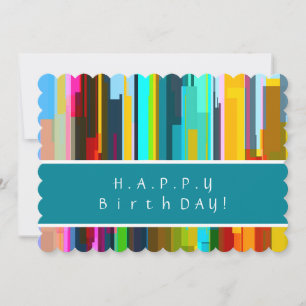 Carte d'anniversaire d'art Abstrait personnalisée
