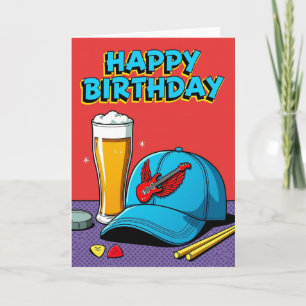 Carte d'anniversaire d'art de guitare