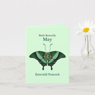 Carte d'anniversaire d'art de papillon de paon éme