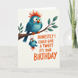 Carte d'anniversaire d'art d'oiseau à crête