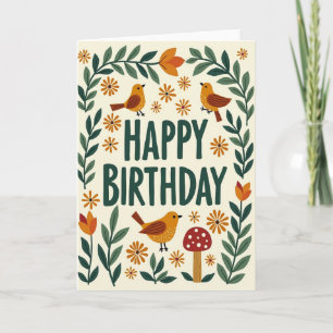 Carte d'anniversaire d'art folklorique