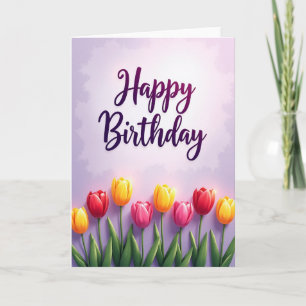 Carte d'anniversaire d'art violet