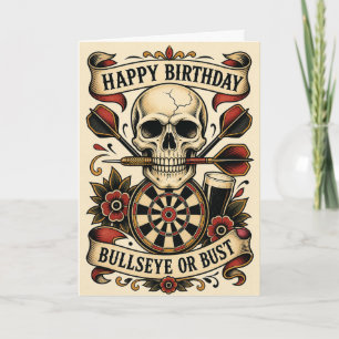Carte d'anniversaire Darts Bullseye Or Bust
