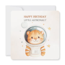 Carte d'anniversaire d'astronaute sur le thème de