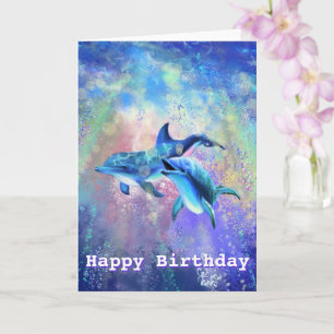Carte d'anniversaire Dauphins Heureux