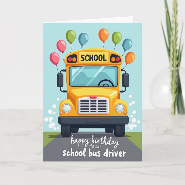 Carte d'anniversaire d'autobus scolaire (Devant)