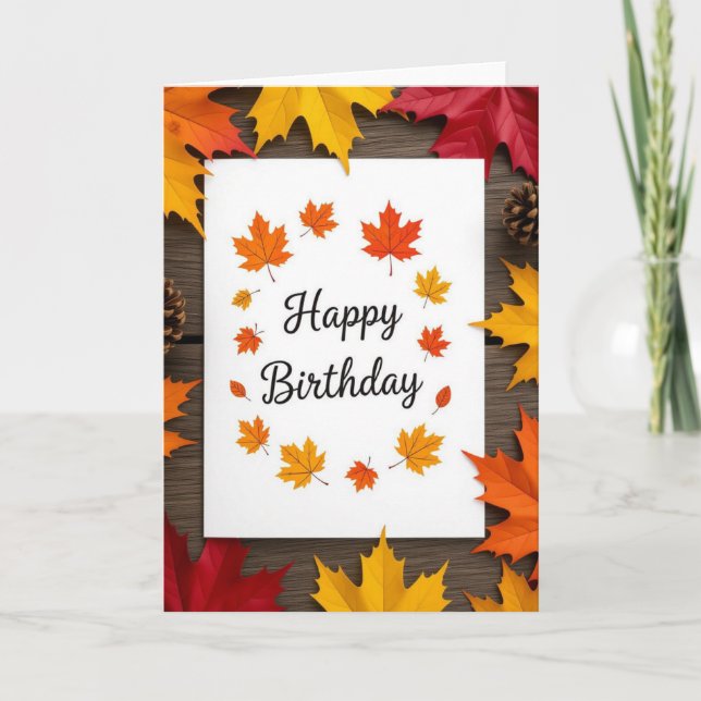 Carte d'anniversaire d'automne, Anniversaire d'aut (Devant)