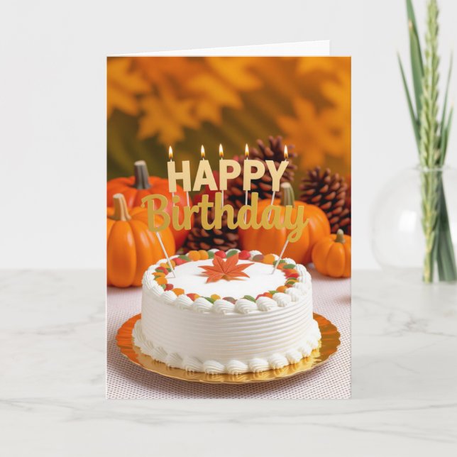Carte d'anniversaire d'automne, Anniversaire d'aut (Devant)