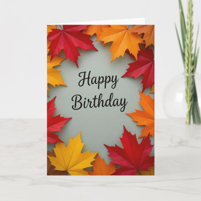 Carte d'anniversaire d'automne, Anniversaire d'aut (Devant)