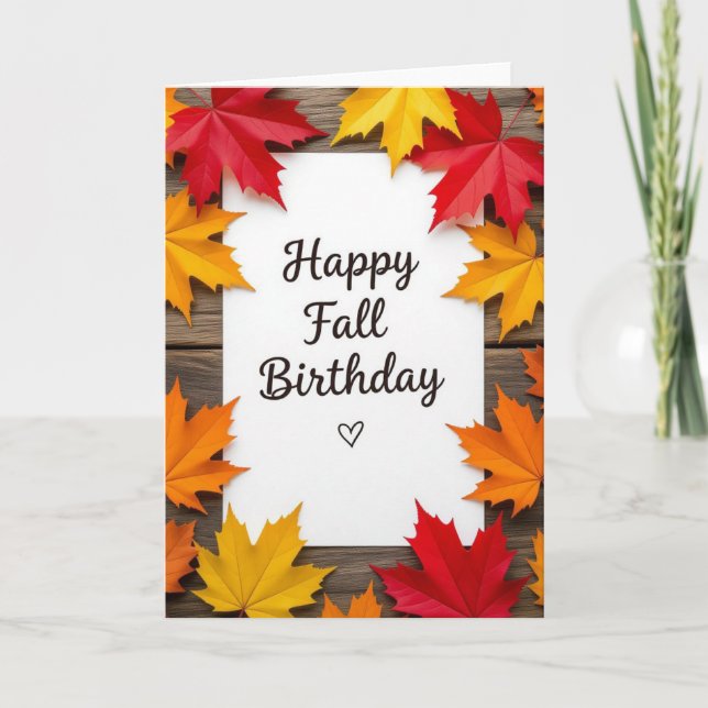 Carte d'anniversaire d'automne, Anniversaire d'aut (Devant)