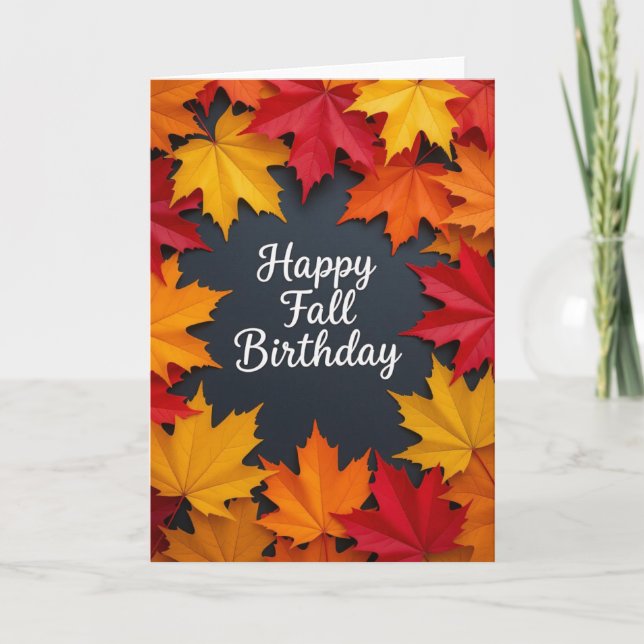 Carte d'anniversaire d'automne, Anniversaire d'aut (Devant)