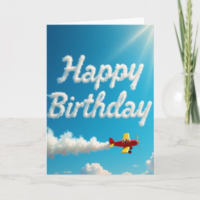 Carte d'anniversaire d'avion joyeuse (Devant)