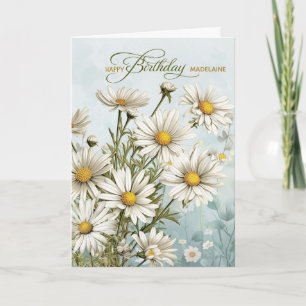 Carte d'anniversaire d'avril avec nom dans un jard