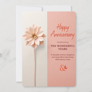 Carte d'anniversaire de 10 ans | Décennie d'amour
