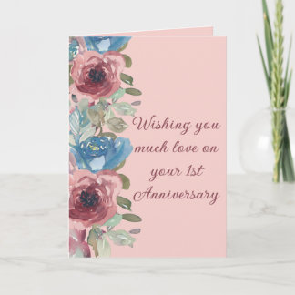 Carte d'anniversaire de 1 an d'amour d'un couple