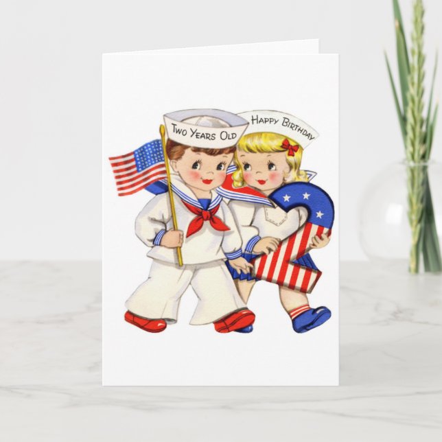 Carte d'anniversaire de 2 ans (Devant)