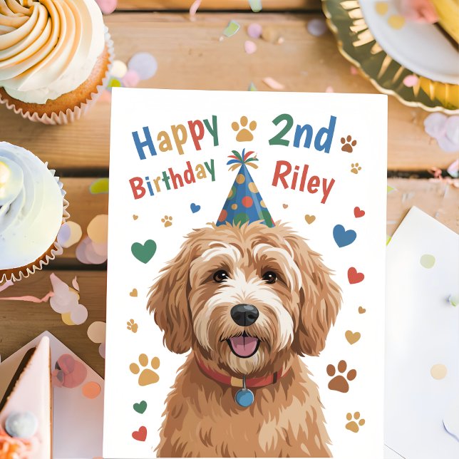 Carte d'anniversaire de 2e Chien mignon personnali (Créateur téléchargé)