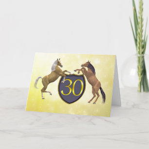 Carte d'anniversaire de 30 ans avec chevaux d'élev
