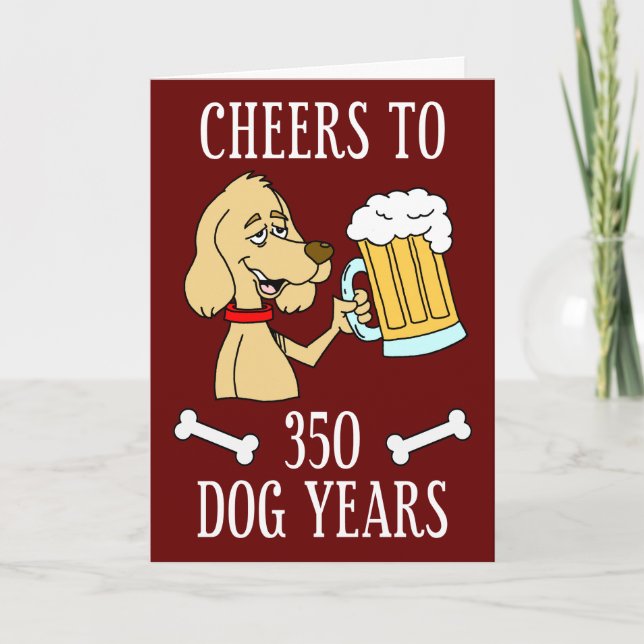 Carte d'anniversaire de 350 ans de chien (Devant)