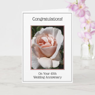 Carte d'anniversaire de 40e Mariage personnalisée