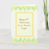 Carte d'anniversaire de 46 ans, jaune avec bordure