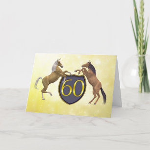 Carte d'anniversaire de 60 ans avec chevaux d'élev